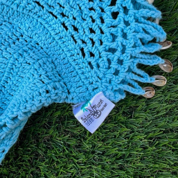 Blue Crochet Halter Tank Top - Picture 7 of 9